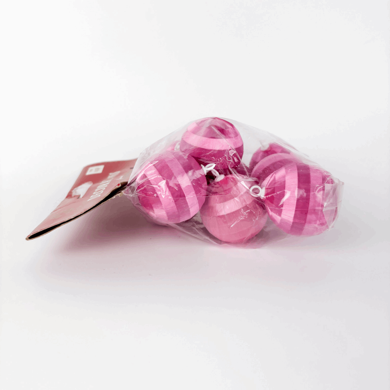 Vintage Woolworths Pink Silk Spun Mini Baubles Set of 9 Woolworths