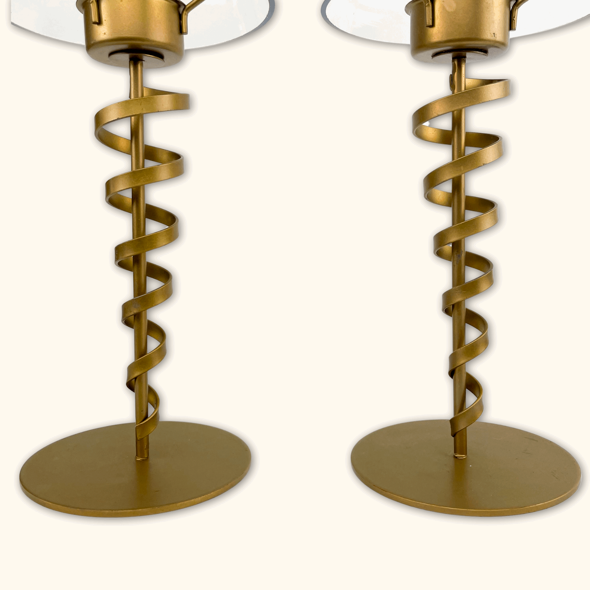 Gold Tea Light Twisted Tea Light Holders - Set of 2 -  - Candles &amp; candle holders