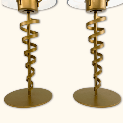 Gold Tea Light Twisted Tea Light Holders - Set of 2 -  - Candles &amp; candle holders