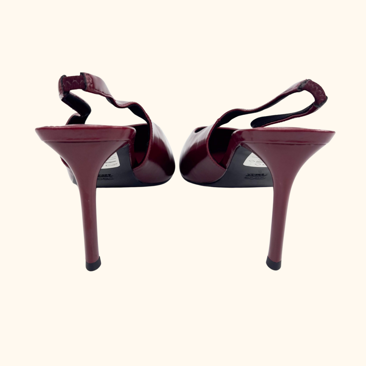 ASOS Burgundy Slingback Heels - Size 8