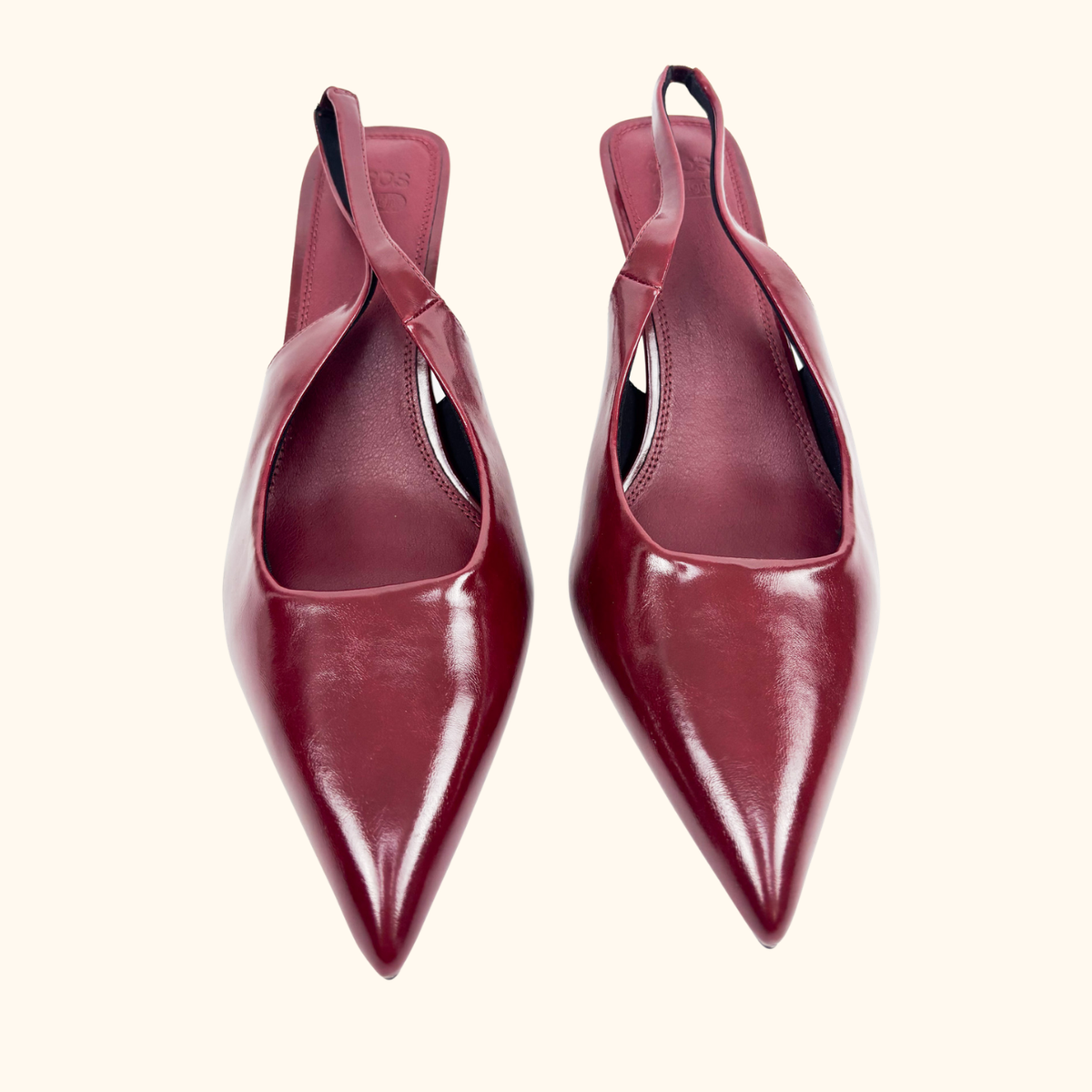 ASOS Burgundy Slingback Heels - Size 8