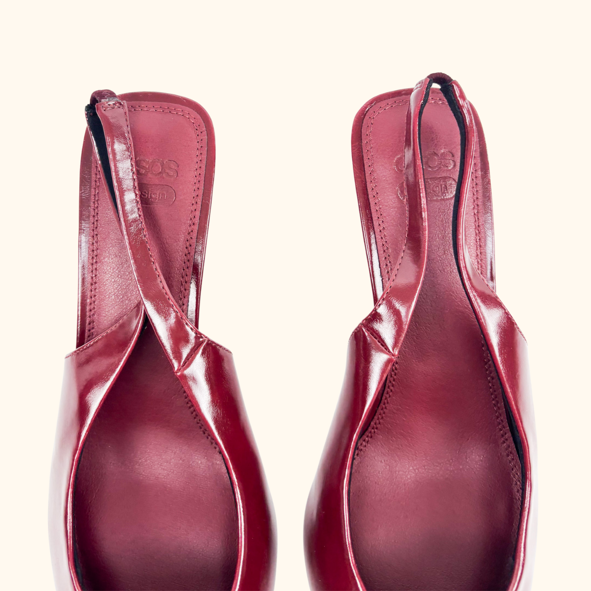 ASOS Burgundy Slingback Heels - Size 8