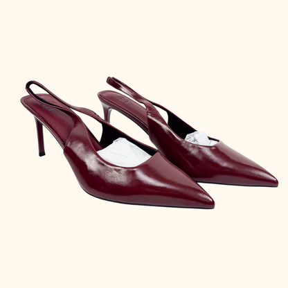 ASOS Burgundy Slingback Heels - Size 8