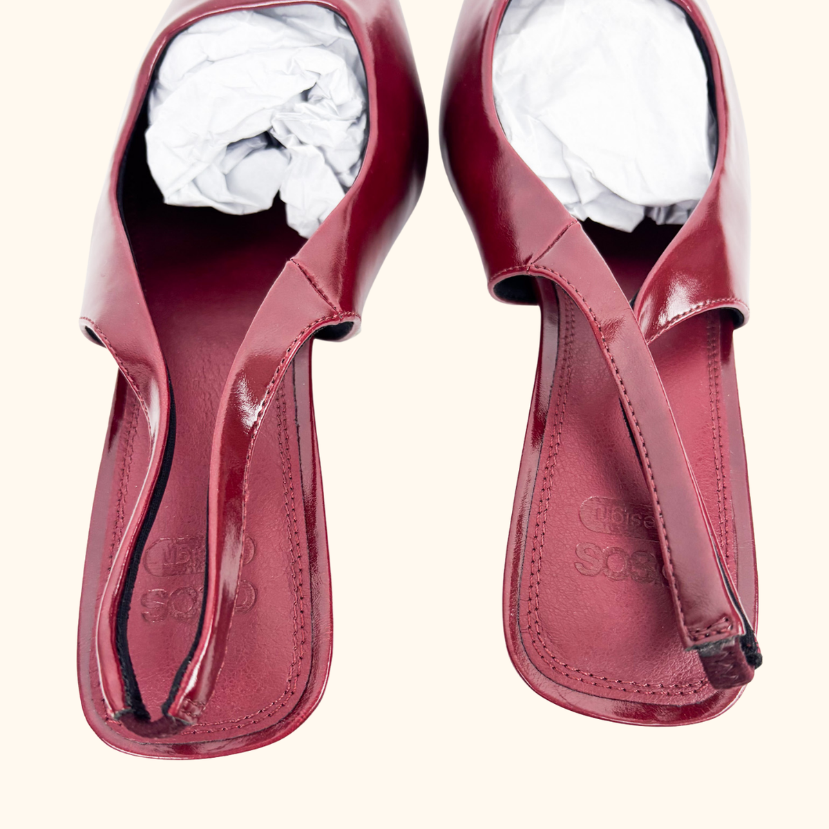 ASOS Burgundy Slingback Heels - Size 8