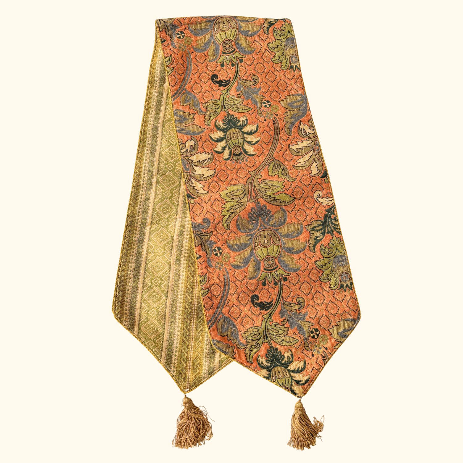 Reversible Brocade Fabric Table Runner