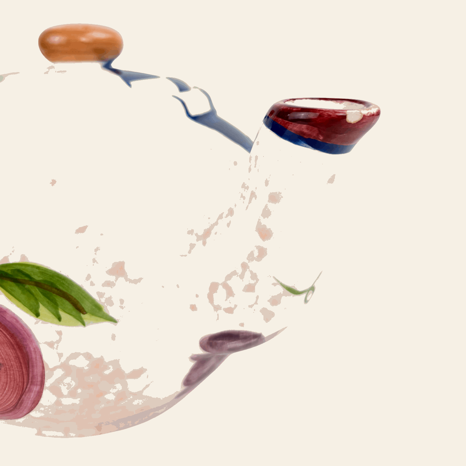 Hand Painted Checkered Fruit Ceramic Teapot Sunshine Thrift