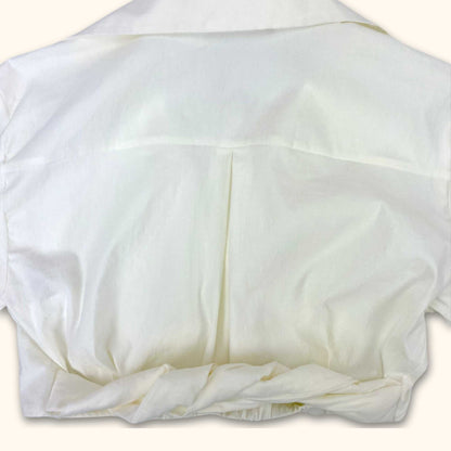 Zara White Cropped Shirt - Size XS - Zara - Shirts