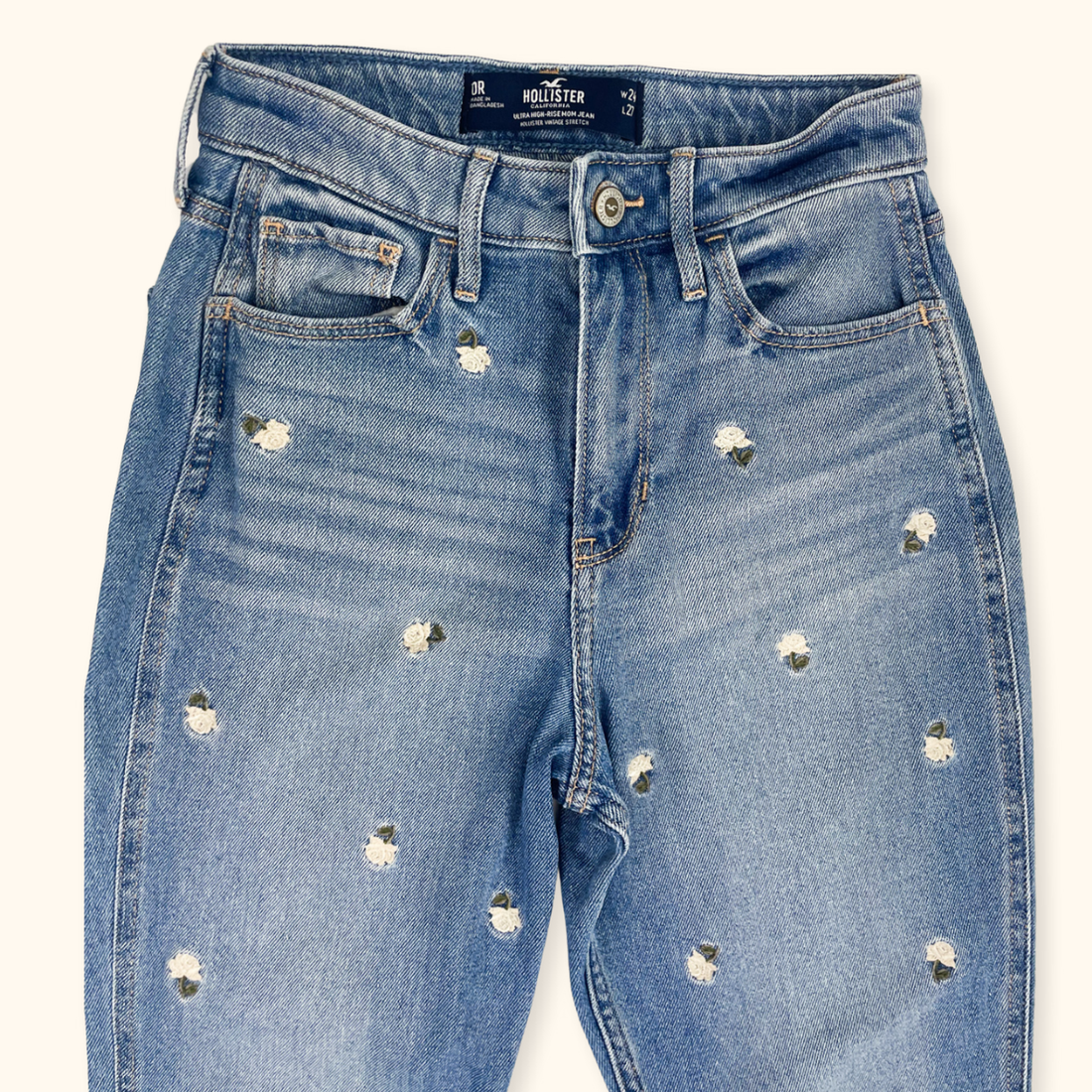 Hollister High Waist Floral Mom Jeans - Size W24