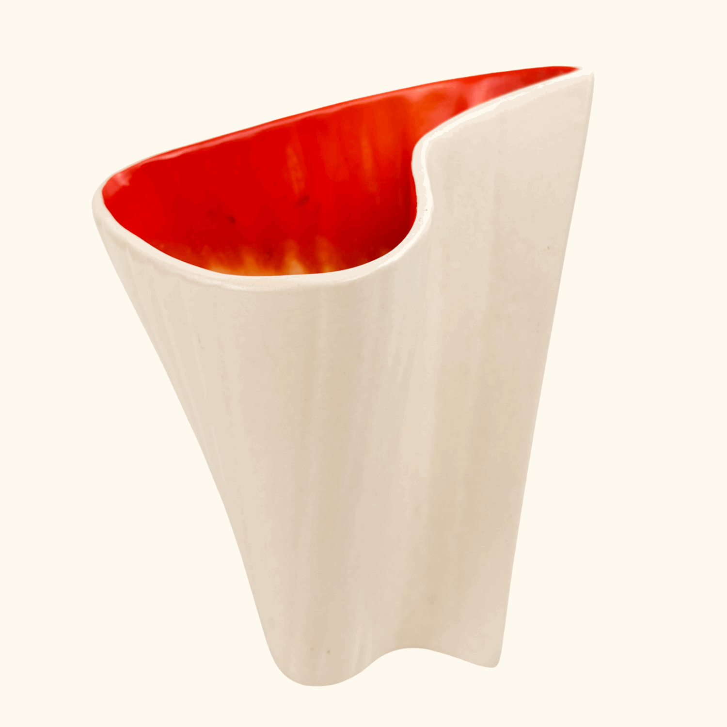 Arthur Wood Mid Century Orange and White Vase Arthur Wood