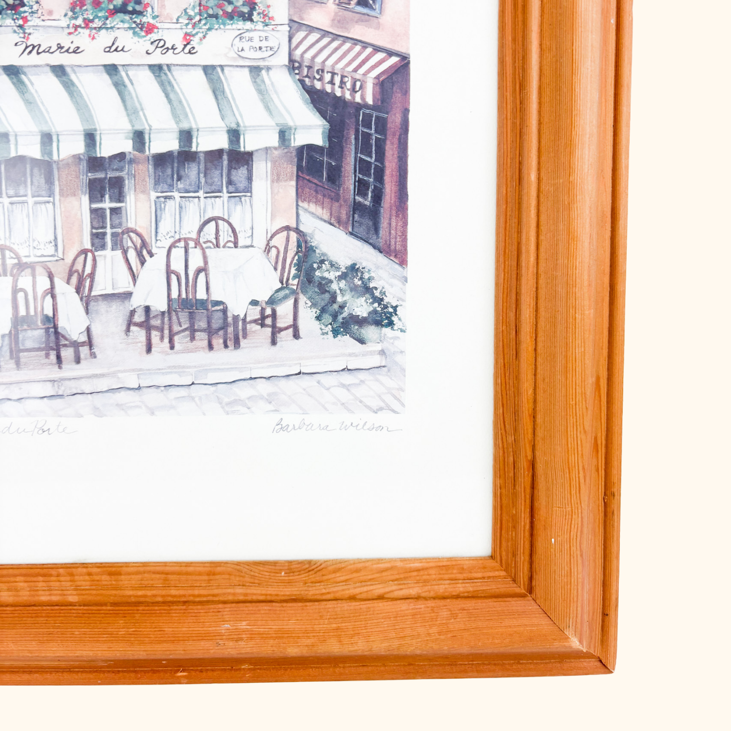 Paris French Café Wall Art Barbara Wilson Print Sunshine Thrift
