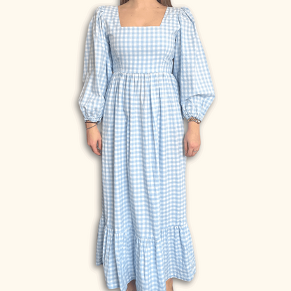 Molby The Label Blue Gingham Short Sleeve Midi Dress - Size 8 - Never fully dressed - Dresses