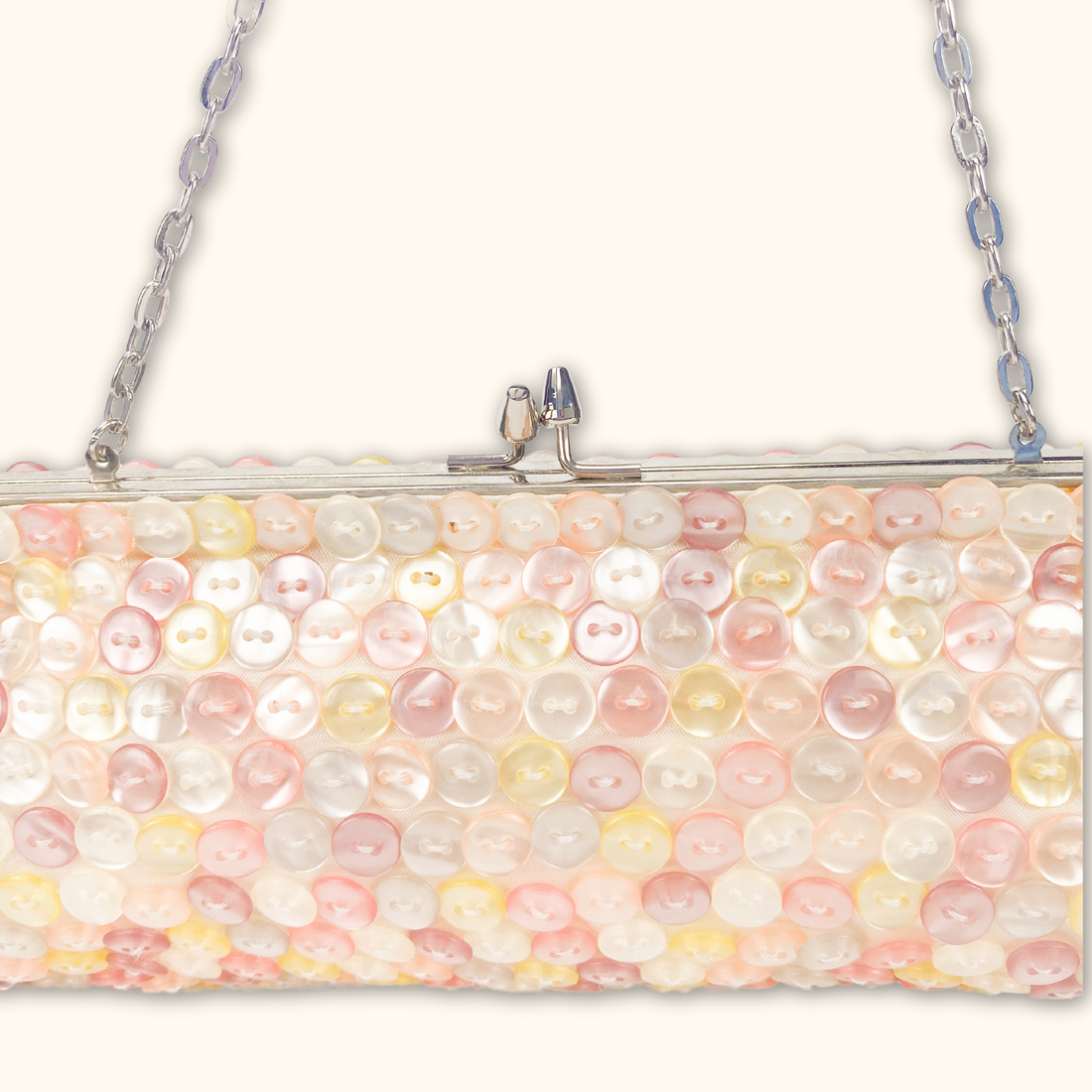 Handmade Pink Button Shoulder Bag