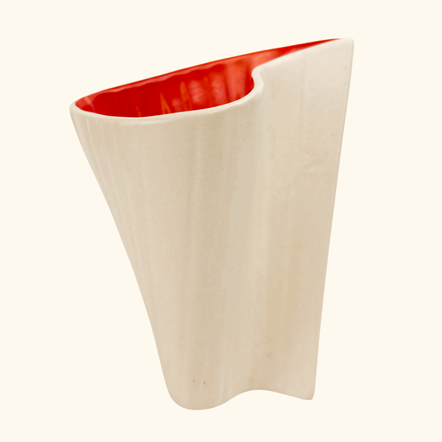 Arthur Wood Mid Century Orange and White Vase Arthur Wood