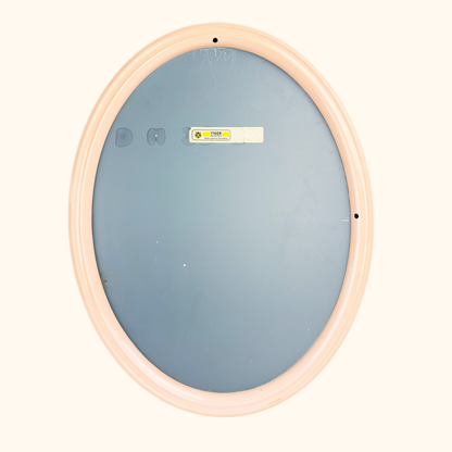 Space Age Tiger Plastics Vintage 1970s Oval Mirror Peach Tiger Plastics