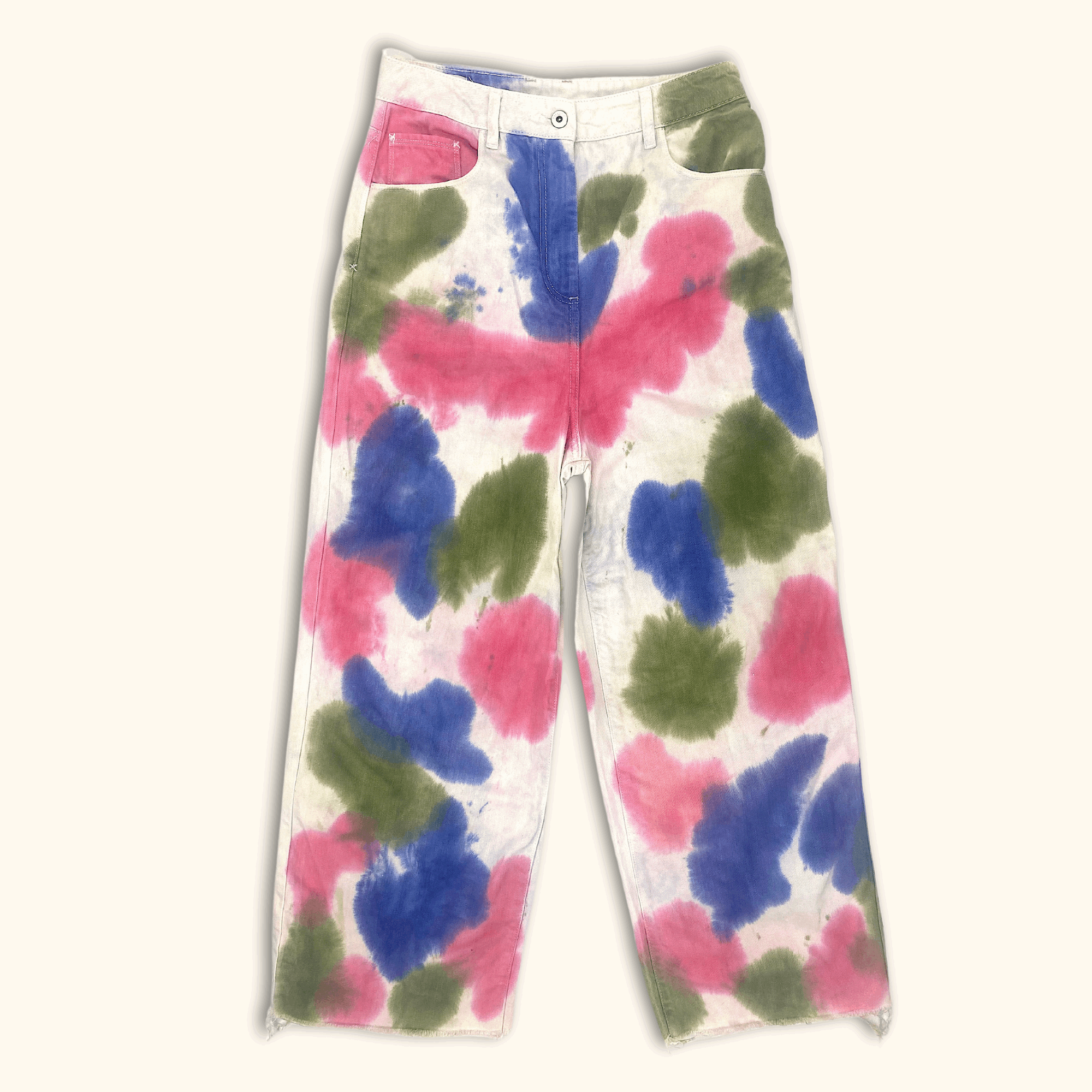 Collusion Tie Dye High Waist Wide Leg Jeans - Size Medium - Collusion - Jeans