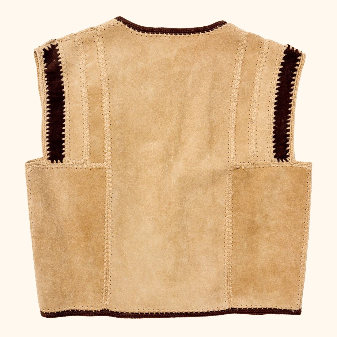 Vintage 1970s Brown Suede Leather Vest - Size 16 Suede and Leathercraft Ltd