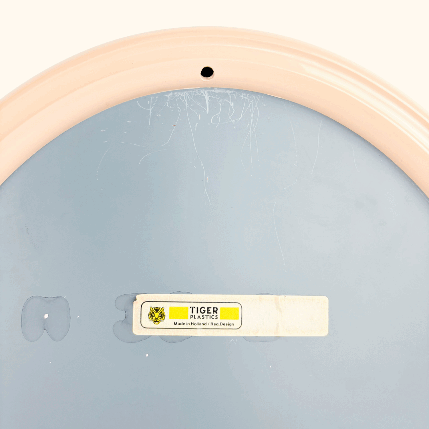 Space Age Tiger Plastics Vintage 1970s Oval Mirror Peach Tiger Plastics