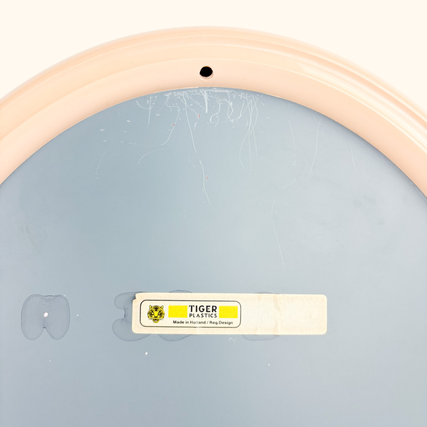 Space Age Tiger Plastics Vintage 1970s Oval Mirror Peach Tiger Plastics