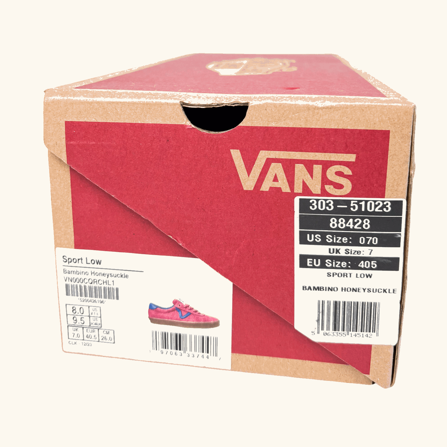 Vans Sports Low Bamboo Honeysuckle Pink Trainers - Size 7 Vans