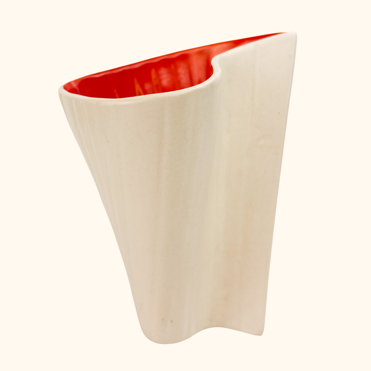 Arthur Wood Mid Century Orange and White Vase Arthur Wood