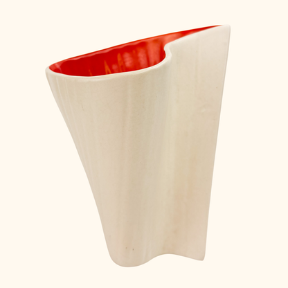 Arthur Wood Mid Century Orange and White Vase Arthur Wood