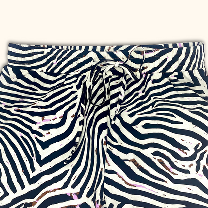 Never Fully Dressed Zebra Print Wide Leg Trousers - Size 8 - Never fully dressed - Trousers