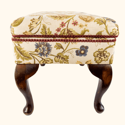 Jacquard Upholstered Footstool with Storage Sunshine Thrift