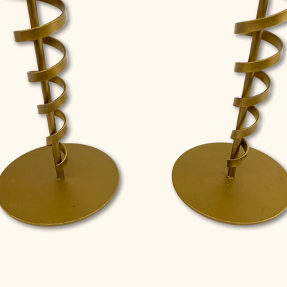 Gold Tea Light Twisted Tea Light Holders - Set of 2 -  - Candles &amp; candle holders