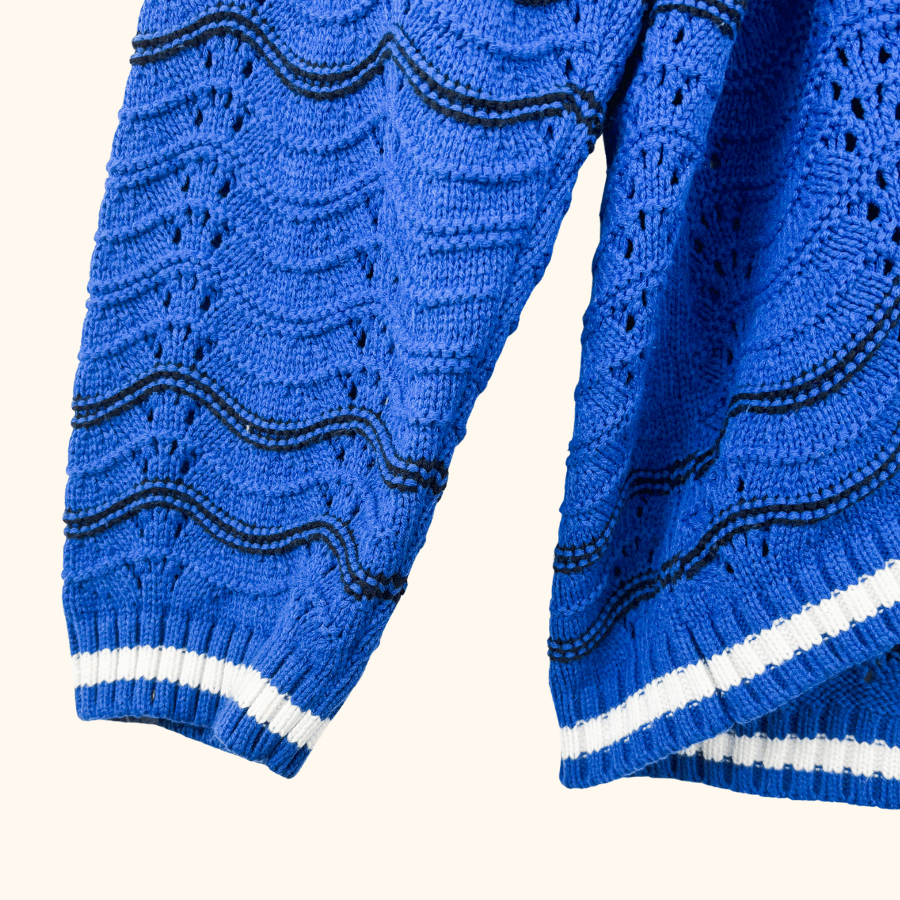 Next Blue Cable Knit V-Neck Jumper - Size XL Next