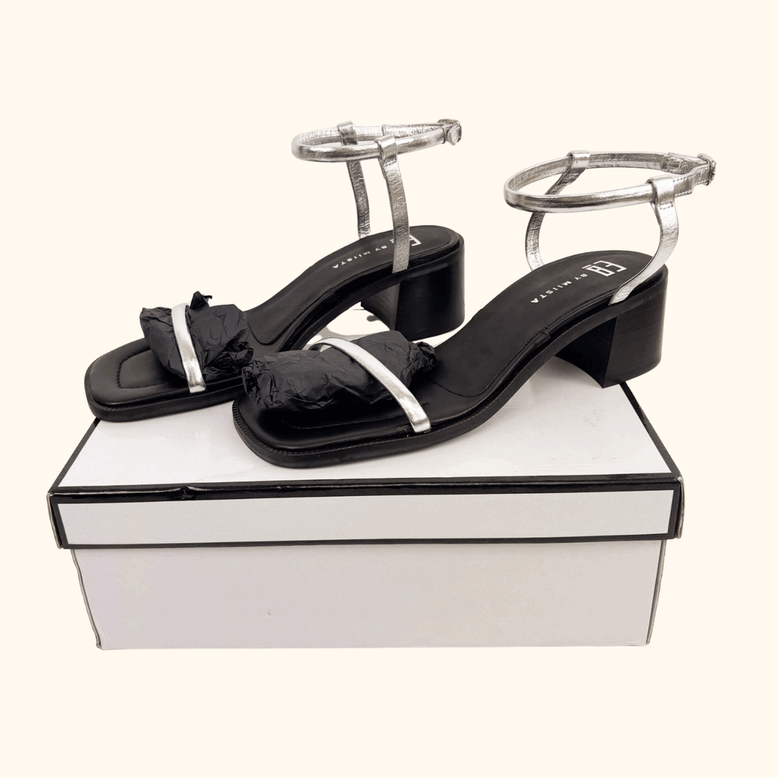 E8 By Miista Petia Silver Sandals - Size 7 Miista