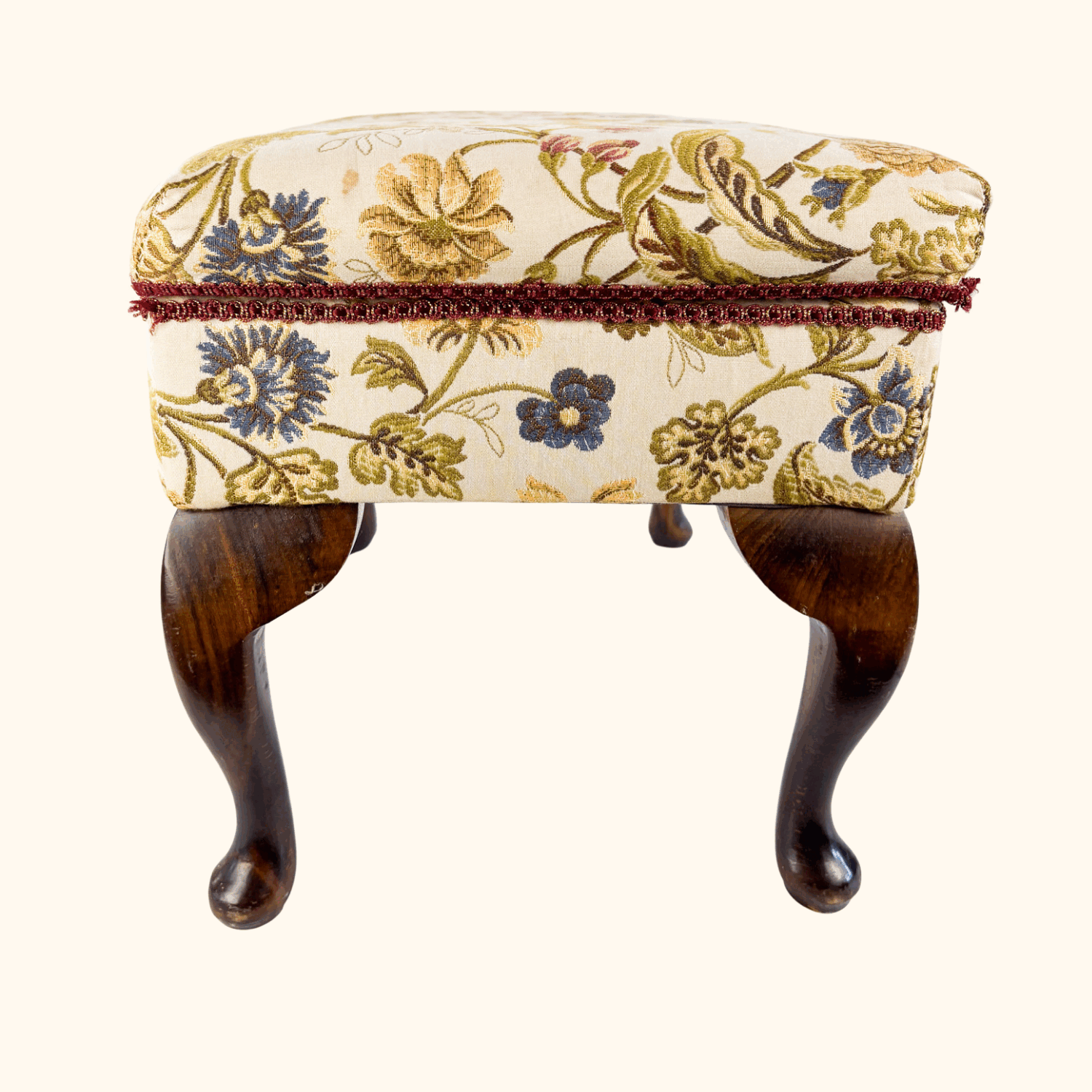 Jacquard Upholstered Footstool with Storage Sunshine Thrift
