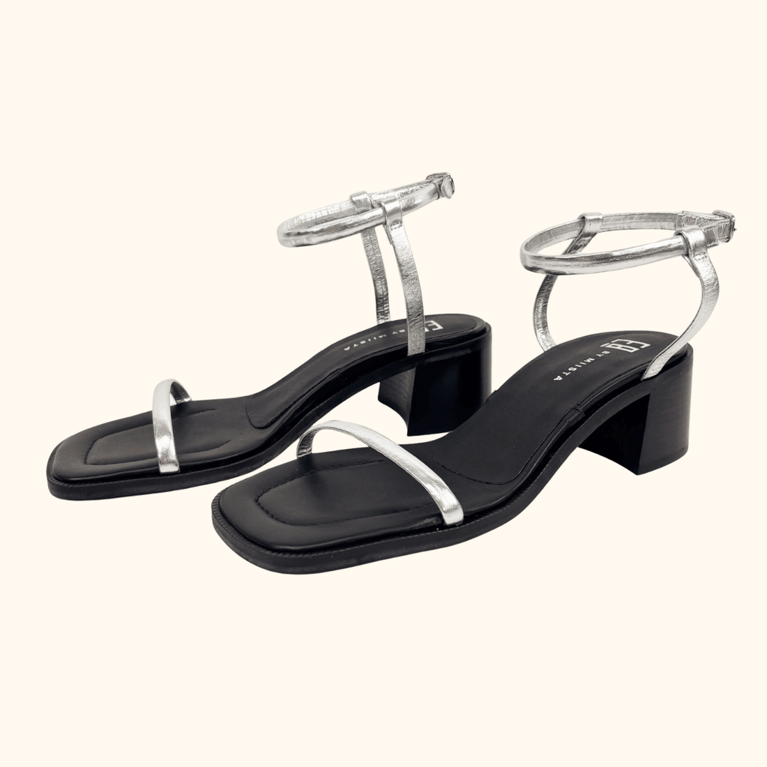 E8 By Miista Petia Silver Sandals - Size 7 Miista