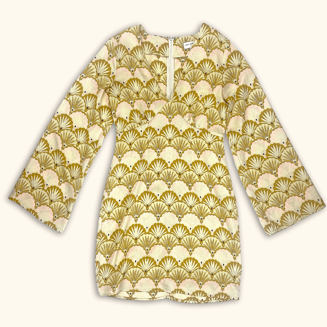 Never Fully Dressed Art Deco Long Sleeve Mini Dress - Size 6 -  - Dresses