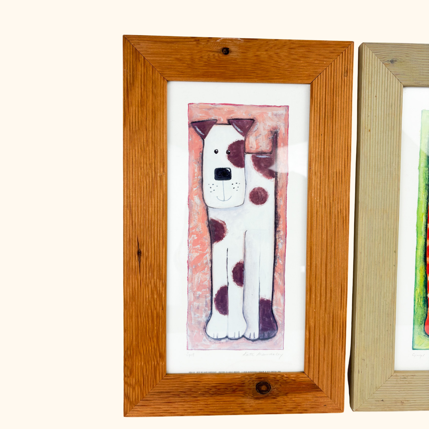 Vintage 2000s Kate Mawdsley Framed Cat and Dog Prints - Set of 3 Kate Mawdsley