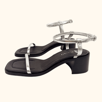 E8 By Miista Petia Silver Sandals - Size 7 Miista