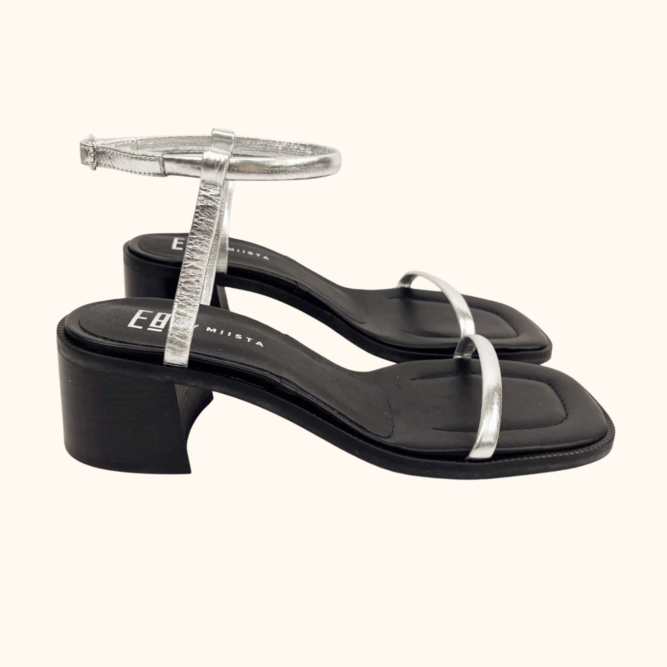 E8 By Miista Petia Silver Sandals - Size 7 Miista
