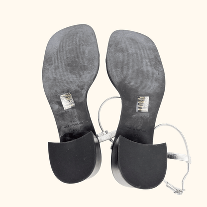 E8 By Miista Petia Silver Sandals - Size 7 Miista