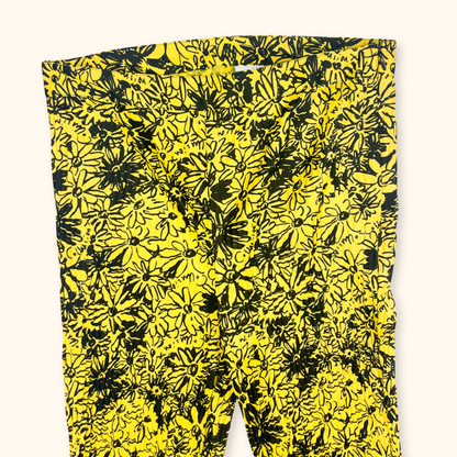 Collusion Retro Yellow Floral Flared Trousers - Size 6R