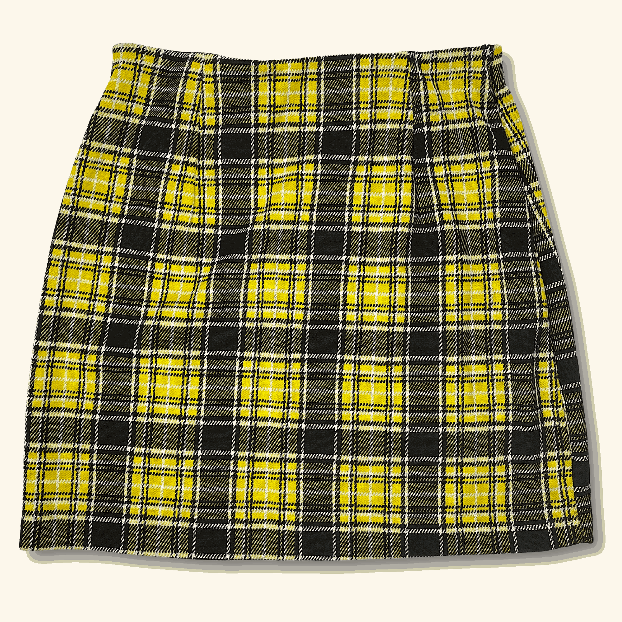 H&amp;M Plaid Yellow Mini Skirt - Size XS - H&amp;M - Skirts