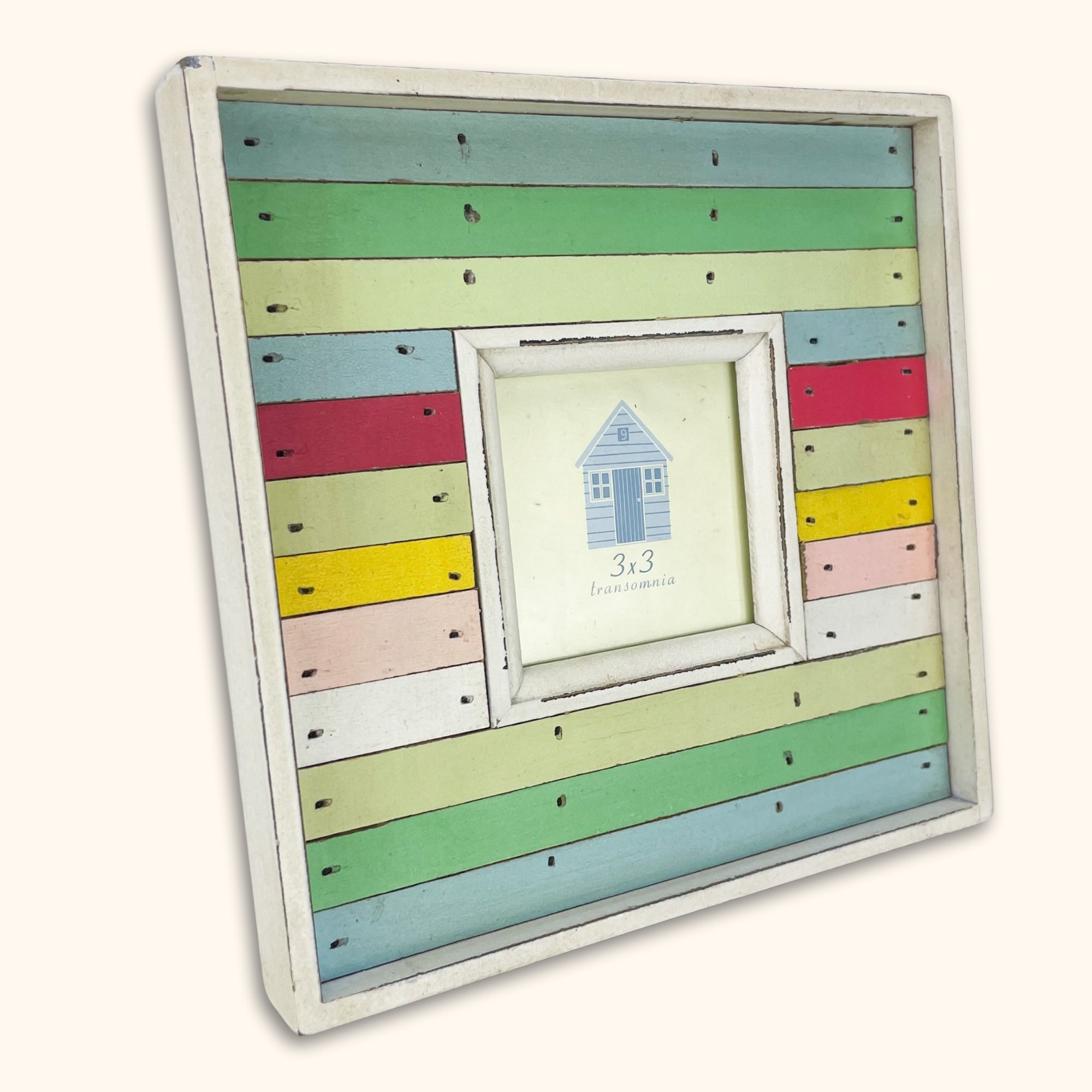 Striped Colourful Wooden Square Picture Frame - Sunshine Thrift - Frames