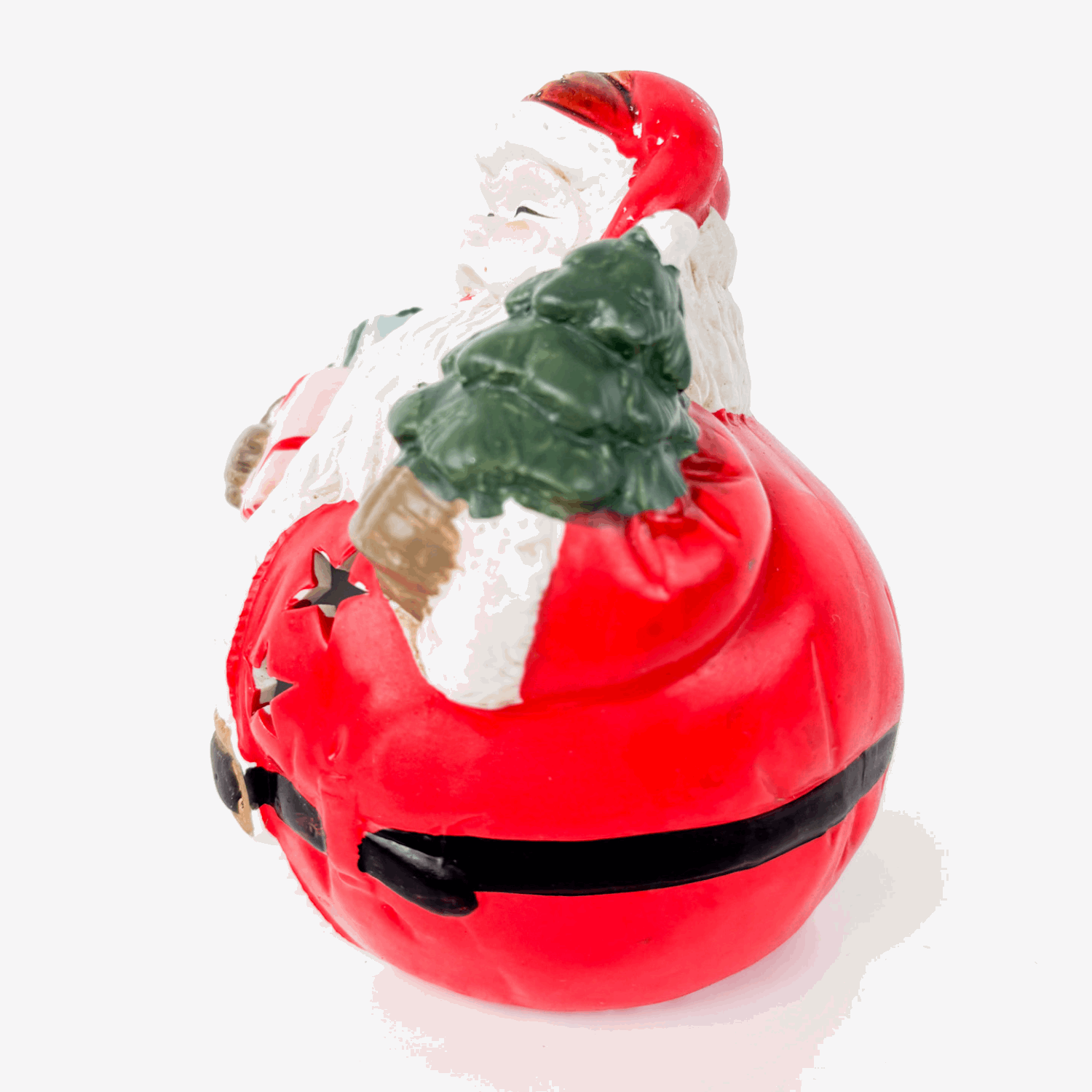 Vintage Father Christmas Ceramic Tea Light Candle Holder Sunshine Thrift