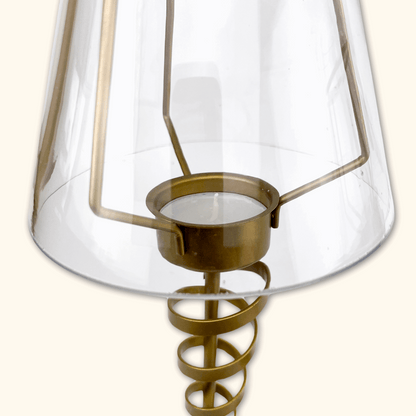 Gold Tea Light Twisted Tea Light Holders - Set of 2 -  - Candles &amp; candle holders