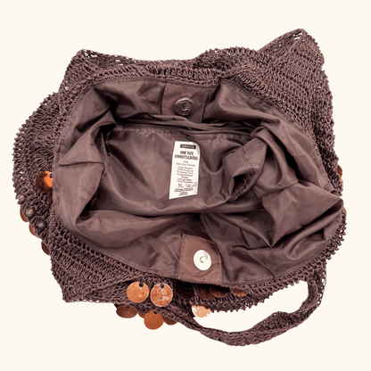 Vintage George Brown Crochet Sequin Bag