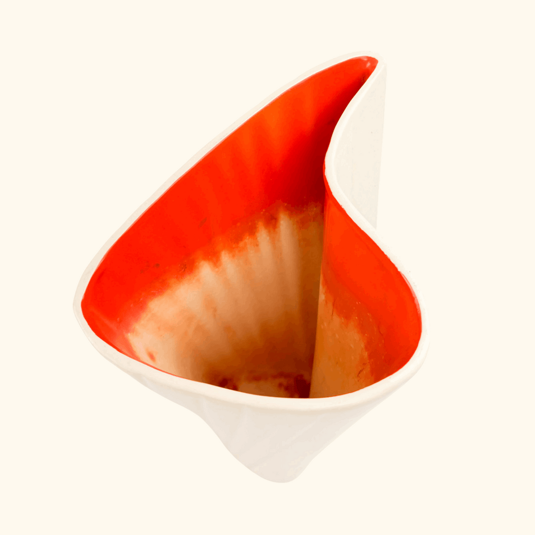 Arthur Wood Mid Century Orange and White Vase Arthur Wood