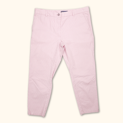 M&amp;S Pink Pinstripe Tailored Trousers - Size 16