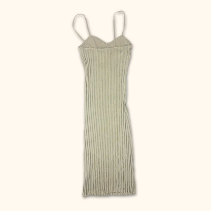 Zara Crochet Cream Ribbed Midi Dress - Size Large - Zara - Dresses