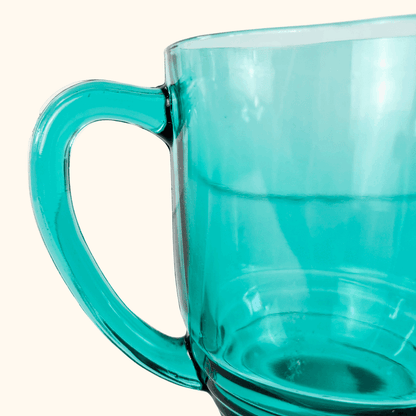 Mid Century Turqouise Glass Pitcher Jug Sunshine Thrift