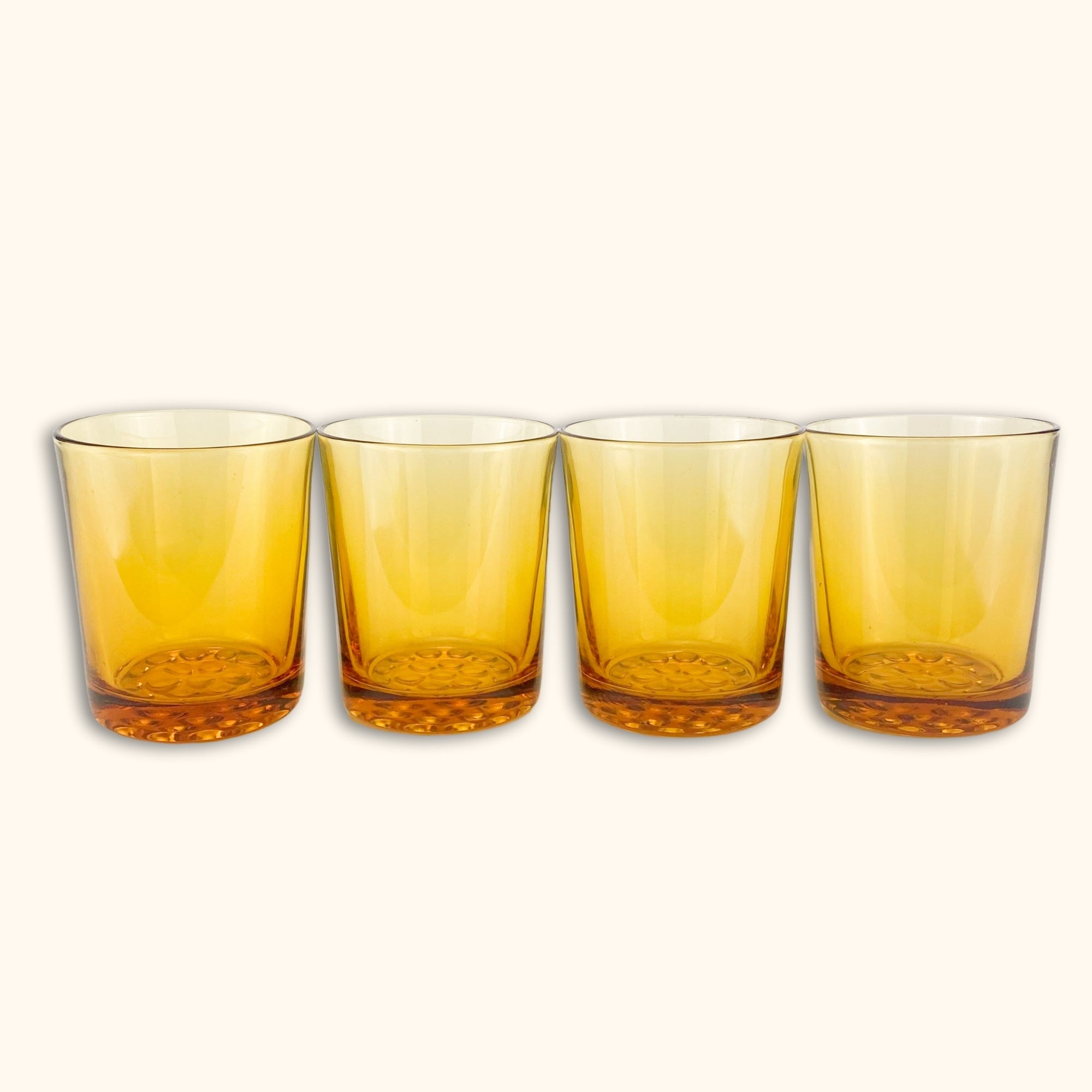 Hobnail Amber Drinking Glasses - Set of 4 -  - Glasses