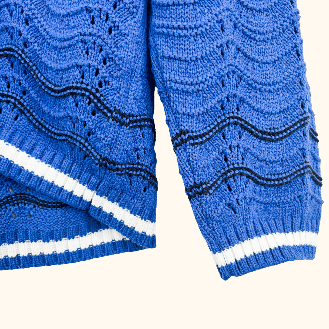 Next Blue Cable Knit V-Neck Jumper - Size XL Next