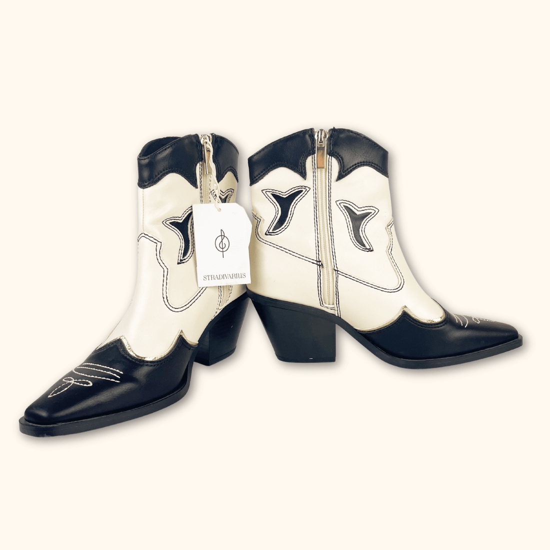Stradivarius Cowboy Ankle Boots - Size 4